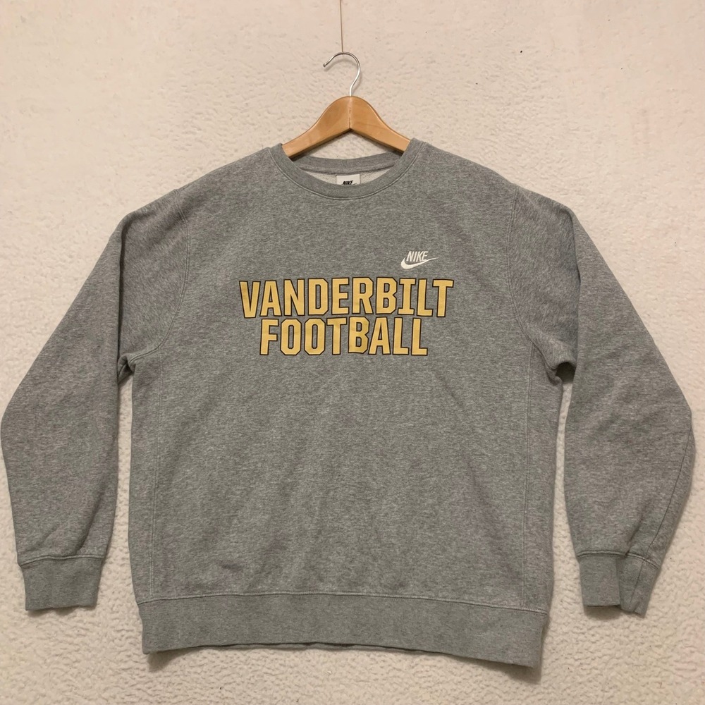 Nike Vanderbilt Football Crewneck Sweatshirt Mens M Pullover Gray BV2662-063